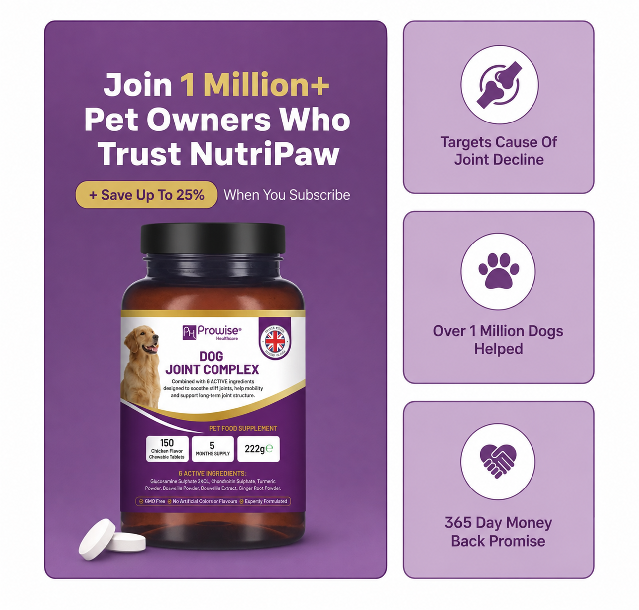 Joint Support Chews for Dogs (150 Count, Chicken Flavour)